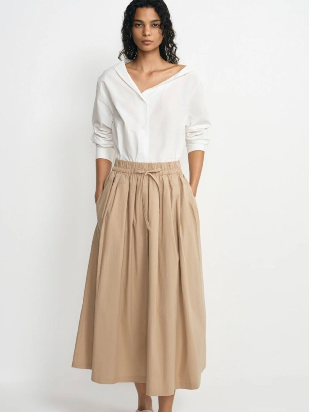 Rue Sophie Panier Drawstring Waist Pleated Skirt Size xs. NWT!